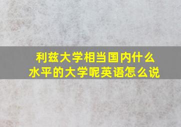 利兹大学相当国内什么水平的大学呢英语怎么说