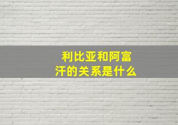 利比亚和阿富汗的关系是什么