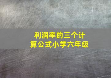 利润率的三个计算公式小学六年级