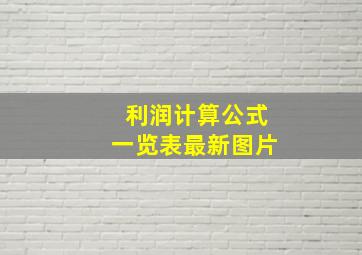 利润计算公式一览表最新图片