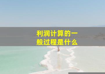 利润计算的一般过程是什么