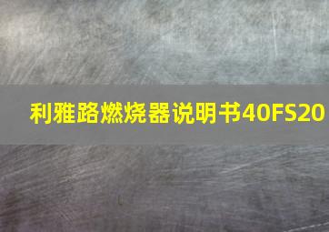 利雅路燃烧器说明书40FS20