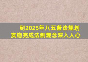 到2025年八五普法规划实施完成法制观念深入人心