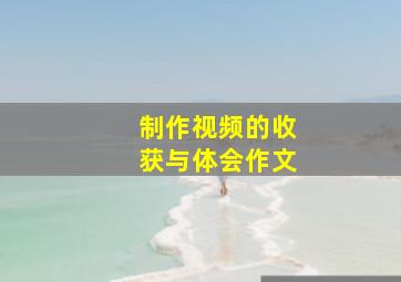 制作视频的收获与体会作文