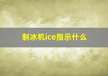 制冰机ice指示什么