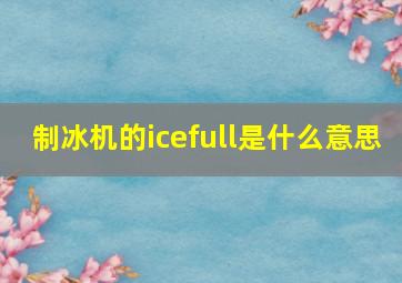 制冰机的icefull是什么意思