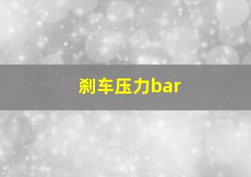 刹车压力bar