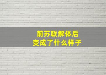 前苏联解体后变成了什么样子