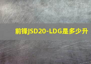 前锋JSD20-LDG是多少升