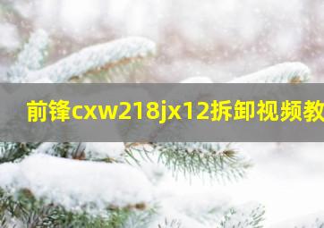 前锋cxw218jx12拆卸视频教程