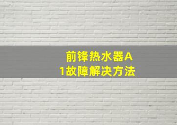 前锋热水器A1故障解决方法