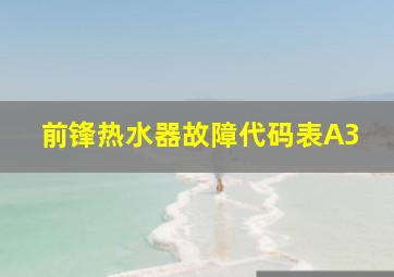 前锋热水器故障代码表A3