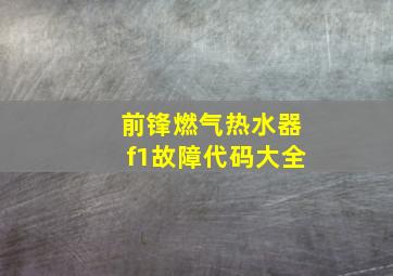 前锋燃气热水器f1故障代码大全