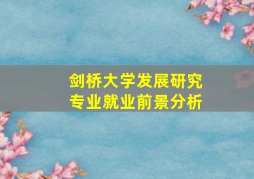 剑桥大学发展研究专业就业前景分析