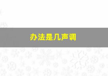 办法是几声调