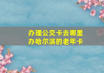 办理公交卡去哪里办哈尔滨的老年卡