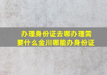 办理身份证去哪办理需要什么金川哪能办身份证