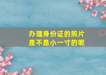 办理身份证的照片是不是小一寸的呢