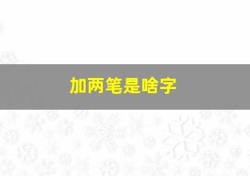 加两笔是啥字