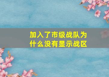 加入了市级战队为什么没有显示战区