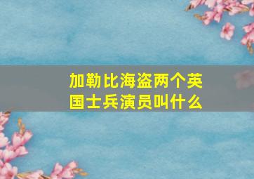 加勒比海盗两个英国士兵演员叫什么