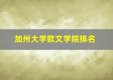 加州大学欧文学院排名