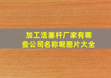 加工活塞杆厂家有哪些公司名称呢图片大全