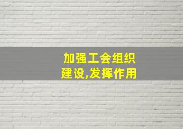 加强工会组织建设,发挥作用