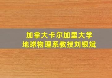 加拿大卡尔加里大学地球物理系教授刘银斌