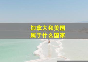 加拿大和美国属于什么国家