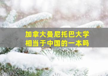 加拿大曼尼托巴大学相当于中国的一本吗