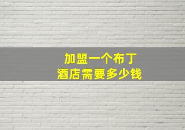 加盟一个布丁酒店需要多少钱