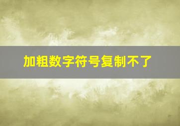 加粗数字符号复制不了