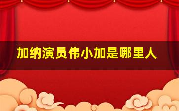 加纳演员伟小加是哪里人