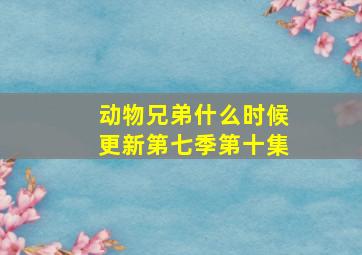 动物兄弟什么时候更新第七季第十集