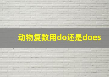 动物复数用do还是does