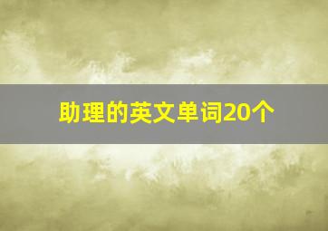 助理的英文单词20个