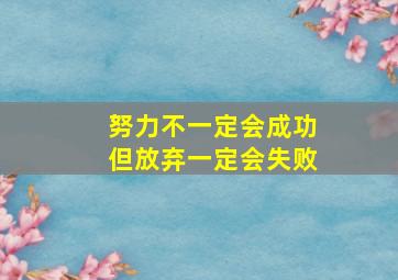 努力不一定会成功但放弃一定会失败