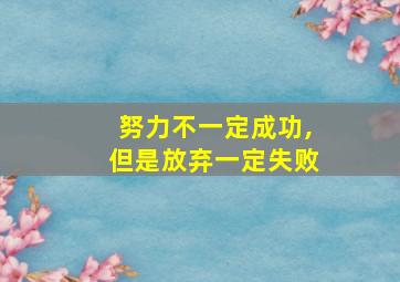 努力不一定成功,但是放弃一定失败