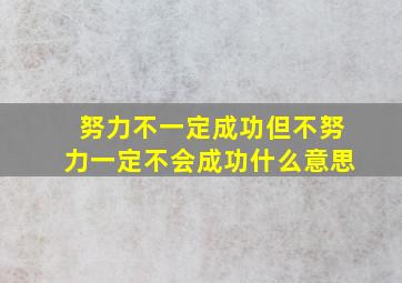 努力不一定成功但不努力一定不会成功什么意思