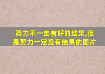 努力不一定有好的结果,但是努力一定没有结果的图片