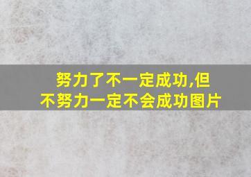 努力了不一定成功,但不努力一定不会成功图片