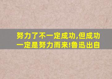 努力了不一定成功,但成功一定是努力而来!鲁迅出自