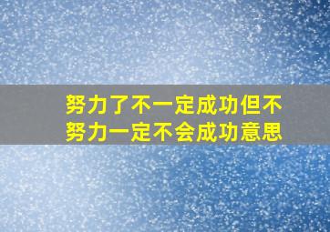 努力了不一定成功但不努力一定不会成功意思