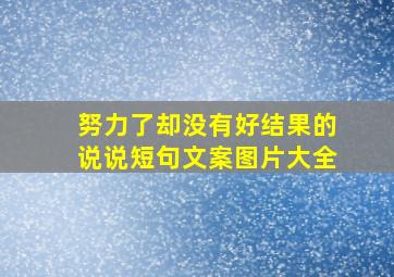 努力了却没有好结果的说说短句文案图片大全