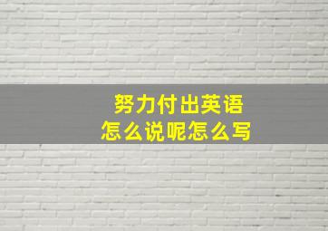 努力付出英语怎么说呢怎么写