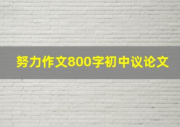 努力作文800字初中议论文