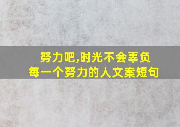 努力吧,时光不会辜负每一个努力的人文案短句