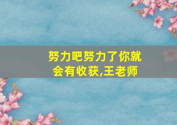 努力吧努力了你就会有收获,王老师