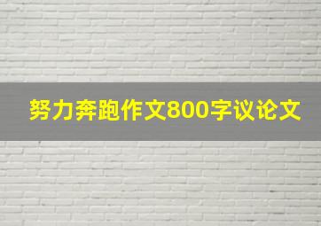 努力奔跑作文800字议论文